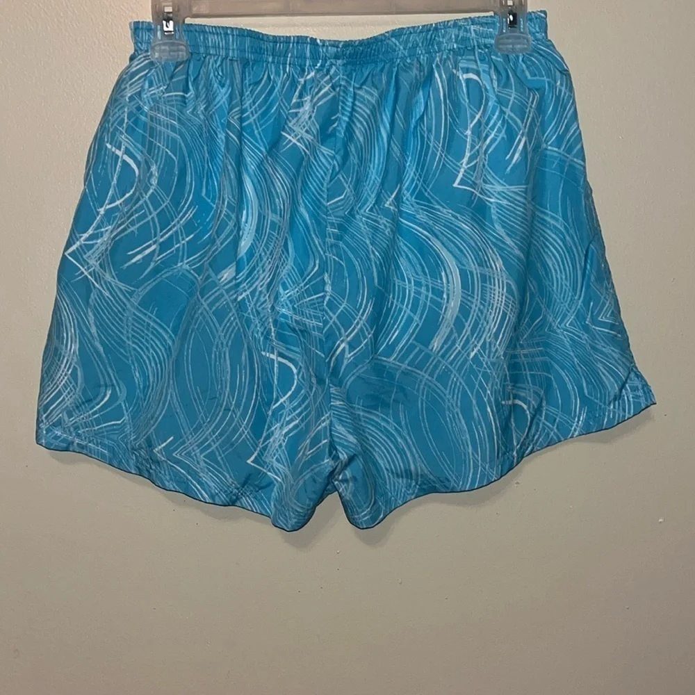 Nike blue and White Swirl Shorts XL drawstring waist